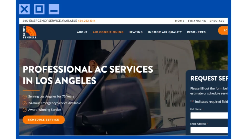 HVAC Website example 6