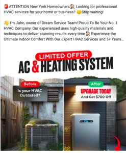 HVAC FB Ad example