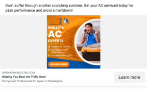 HVAC FB Ad example