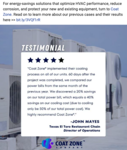 HVAC Facebook ad example