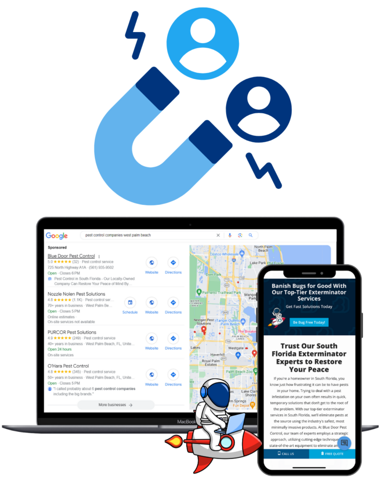 Web development, design, trafic and lead generation for pest companies
