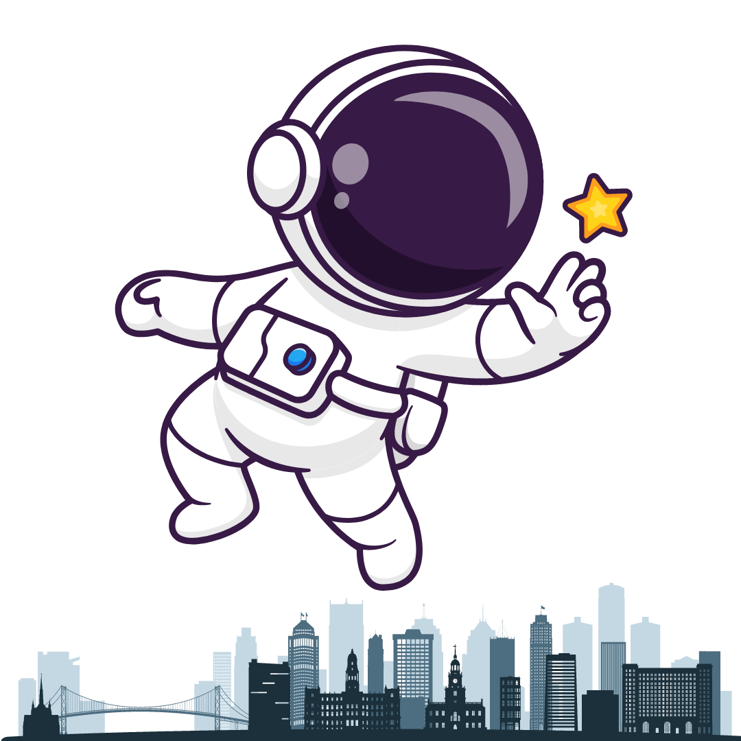 An astronaut holding a star, symbolizing exploration and discovery in the vastness of digital space.